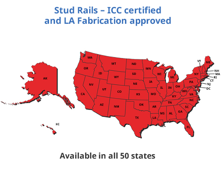 Service area map of the united states with all states highlighted in red